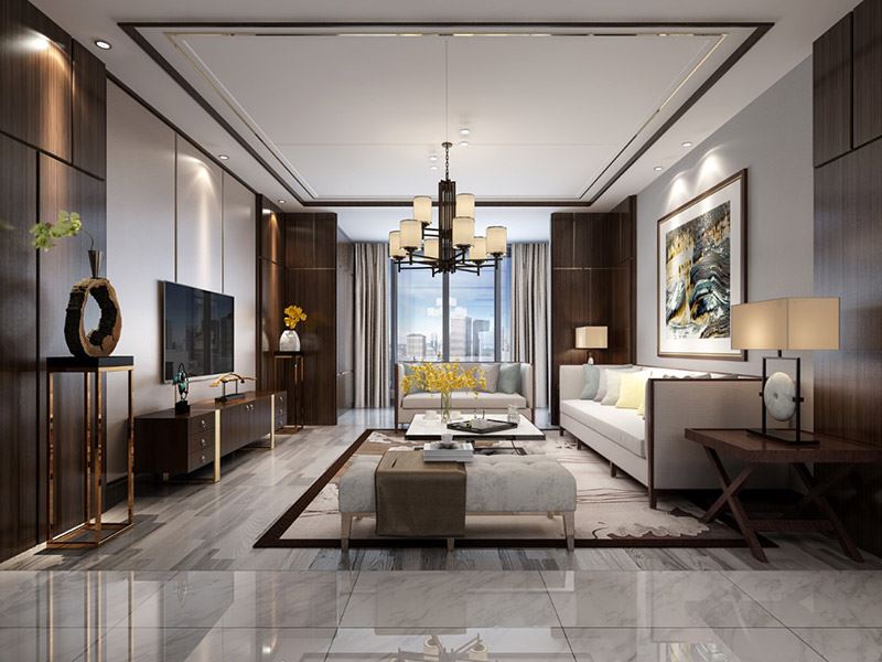 河源市東江1號公館現代簡約風格三居室裝修案例