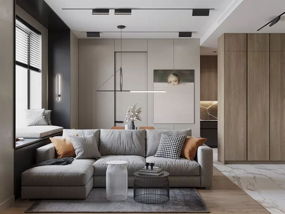 深圳市中洲坊創意中心輕奢風格三居室裝修案例