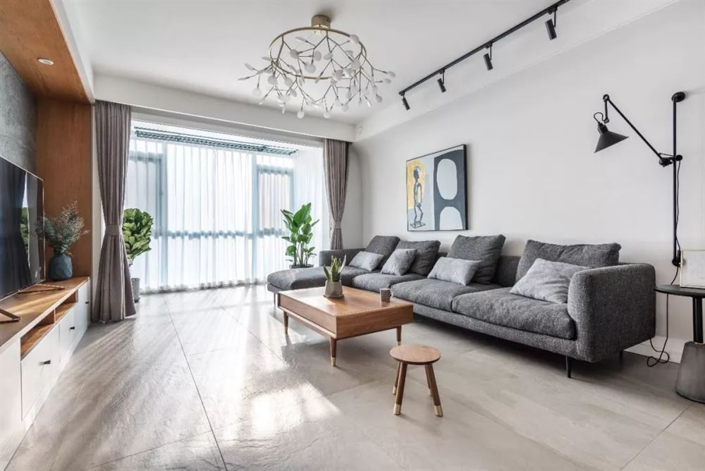 自貢市柏楊小區現代簡約風格四居室裝修案例