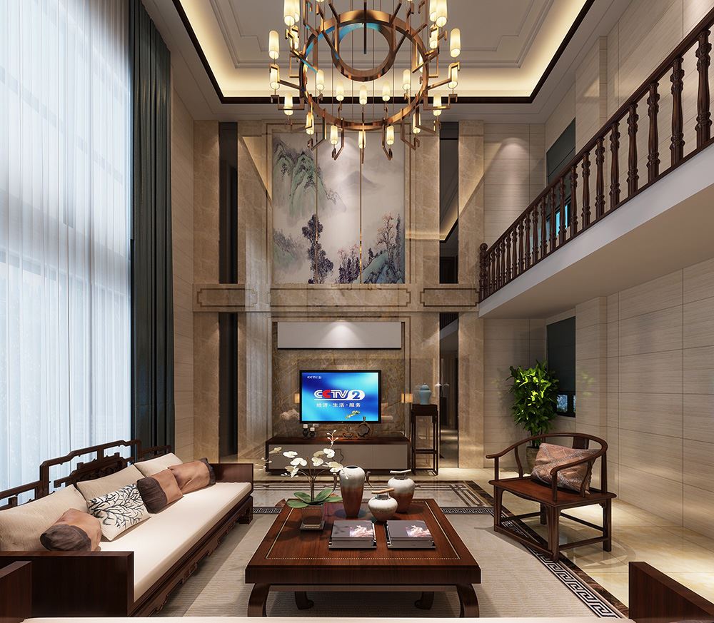 湛江市福民雅居新中式風格別墅裝修案例