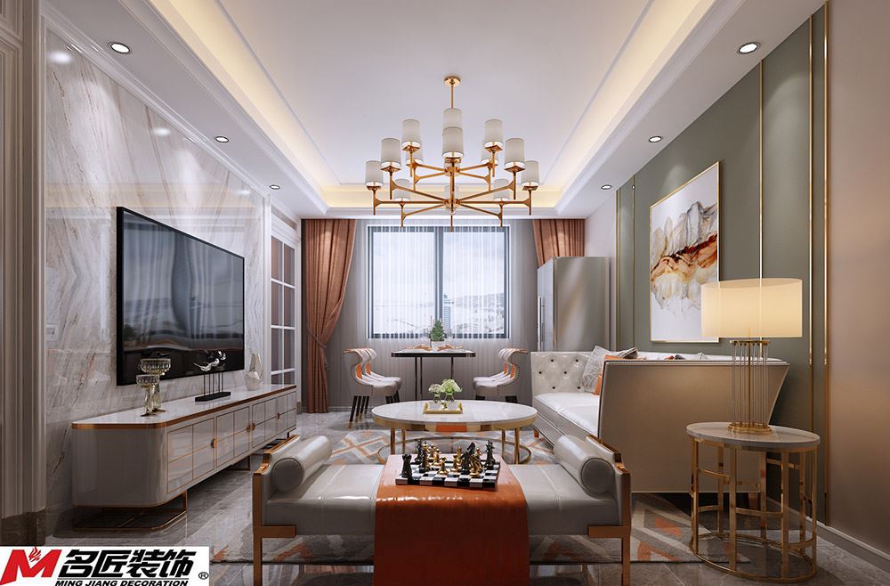 臺州市北門街機關邊歐式風格二居室裝修案例