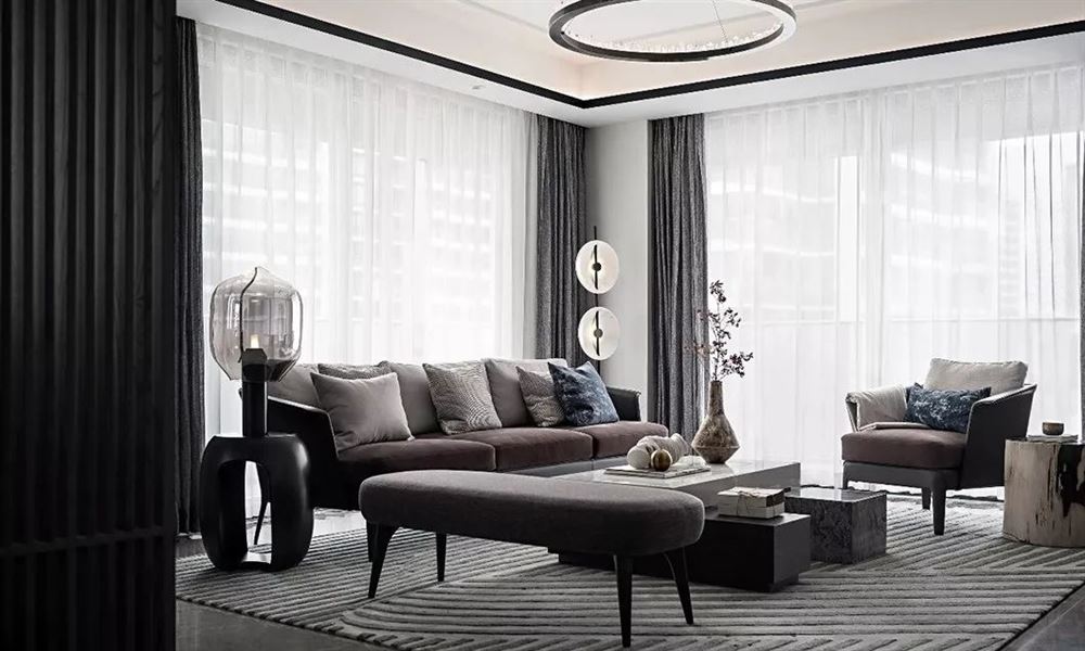 佛山市新希望悅瓏灣新中式風(fēng)格四居室裝修案例