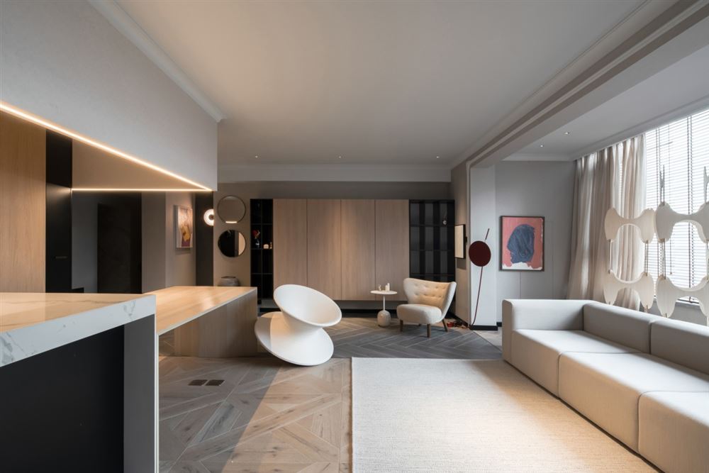 清遠市現代城北歐風格三居室裝修案例