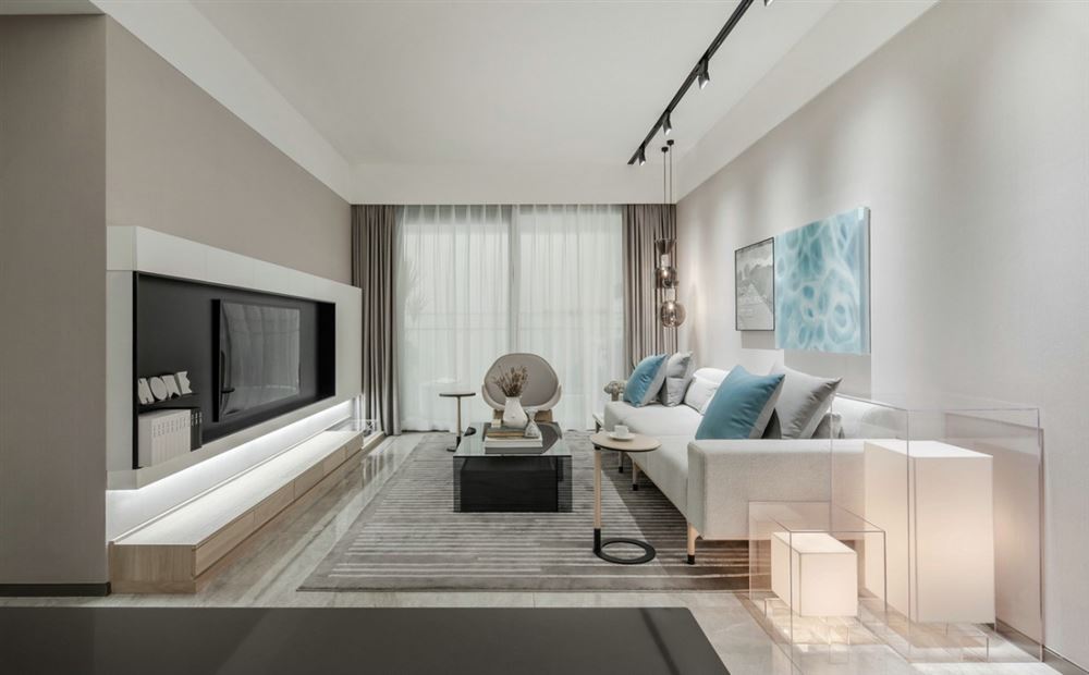 佛山市中交&middot;瀧灣云城輕奢風格三居室裝修案例