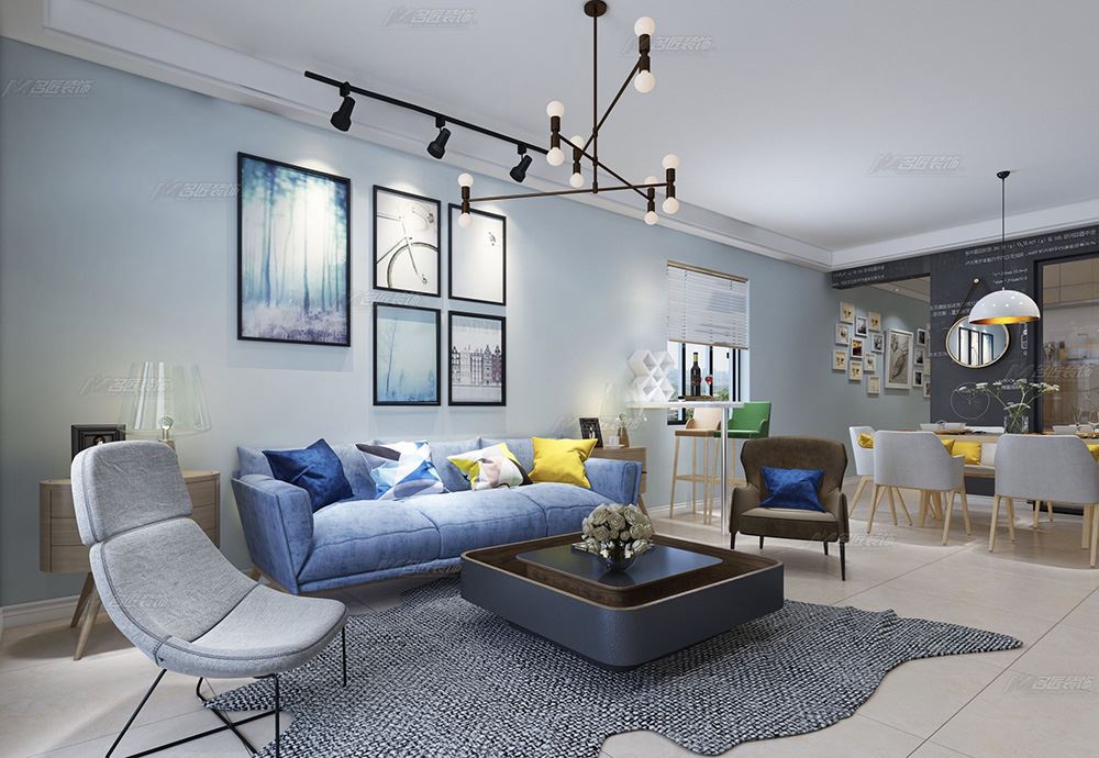 佛山市保利中央公園北歐風格三居室裝修案例