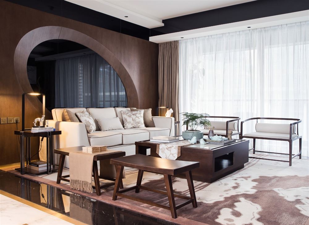 佛山市保利維塔新中式風格四居室裝修案例