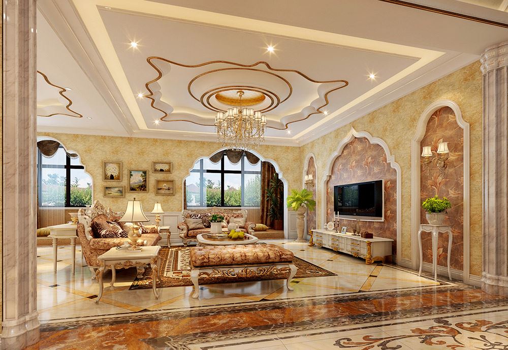 楚雄彝族自治州萬盛金瀾半島小區歐式風格別墅裝修案例