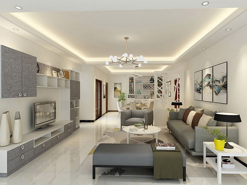 佛山市綠城&middot;桂語蘭庭現代簡約風格三居室裝修案例