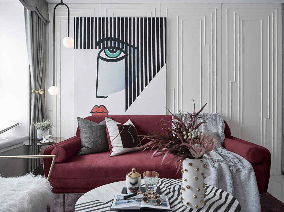 輕奢風格室內家裝案例效果圖-客廳 輕奢風格室內家裝案例效果圖-客廳