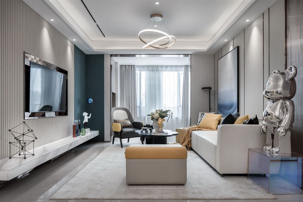 佛山市萬(wàn)科金域水岸現(xiàn)代簡(jiǎn)約風(fēng)格三居室裝修案例