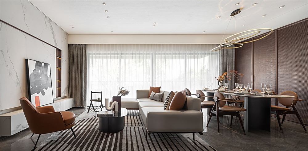 昭通市晟博上層輕奢風格四居室裝修案例