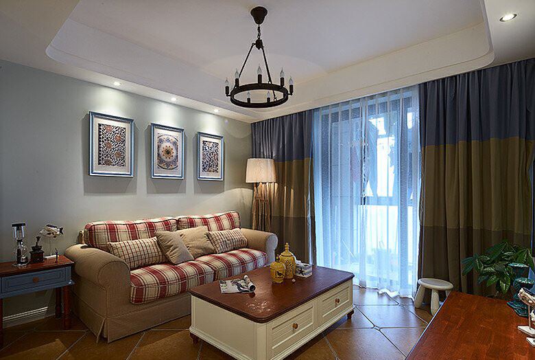 江門市興南小區(qū)田園風格二居室裝修案例