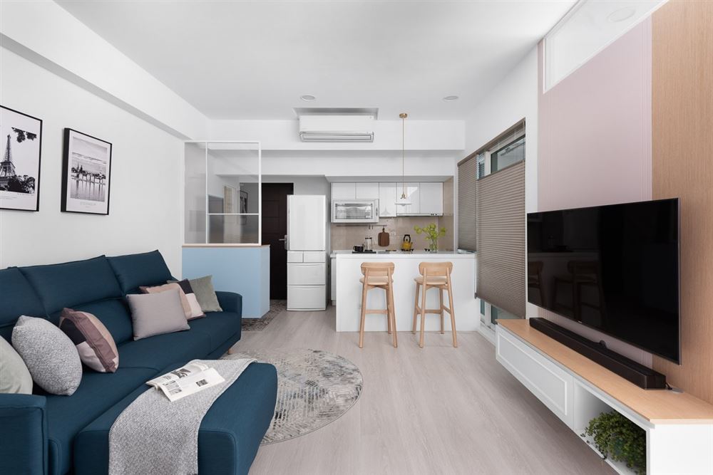 江門市寶庭園現代簡約風格二居室裝修案例