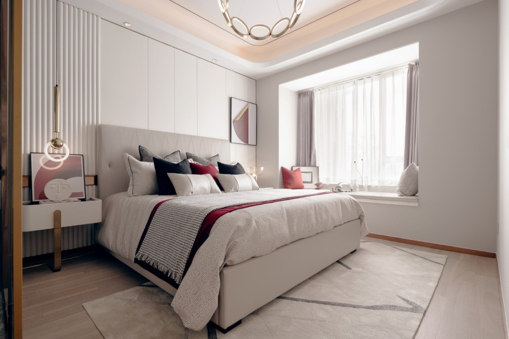 現(xiàn)代輕奢風(fēng)格室內(nèi)設(shè)計(jì)家裝案例-臥室