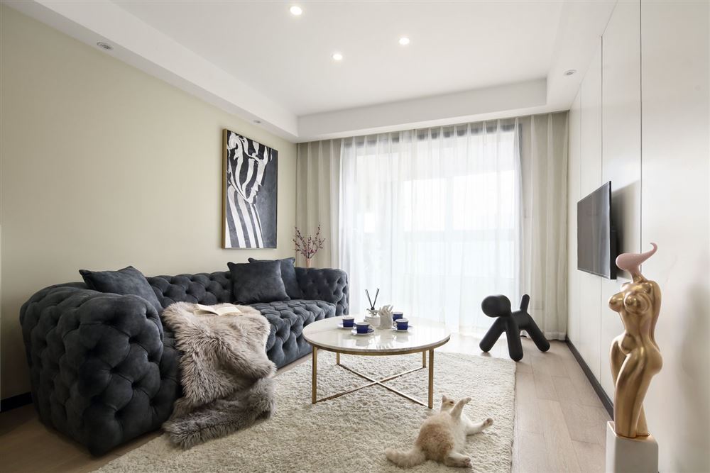 曲靖市金鑫花園現代簡約風格三居室裝修案例