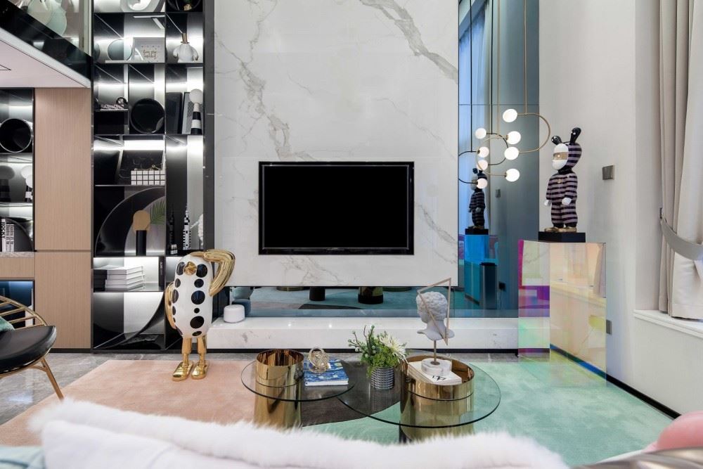 江門市東興大道住宅樓輕奢風格復式裝修案例