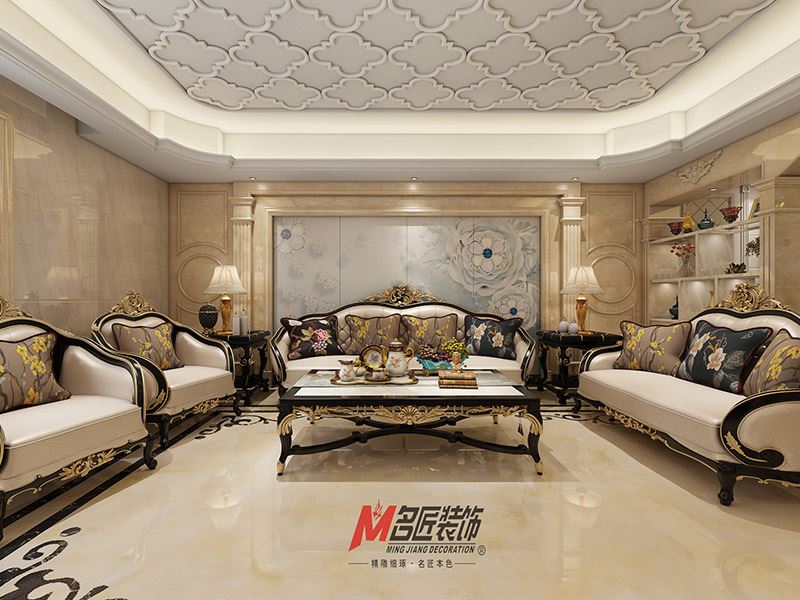 揭陽市博雅苑A區歐式風格三居室裝修案例