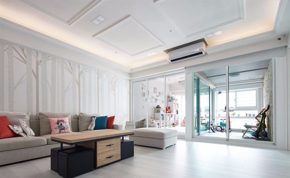 江門市華僑公館美式風格三居室裝修案例