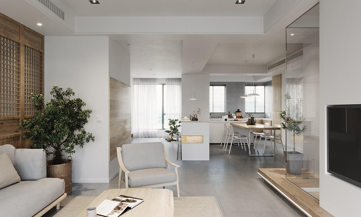 日式原木風格家裝設計室內裝修效果圖-客餐廳 日式原木風格家裝設計室內裝修效果圖-客餐廳