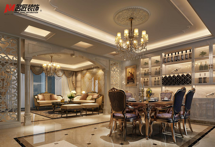 淮安市東郊華庭歐式風格四居室裝修案例