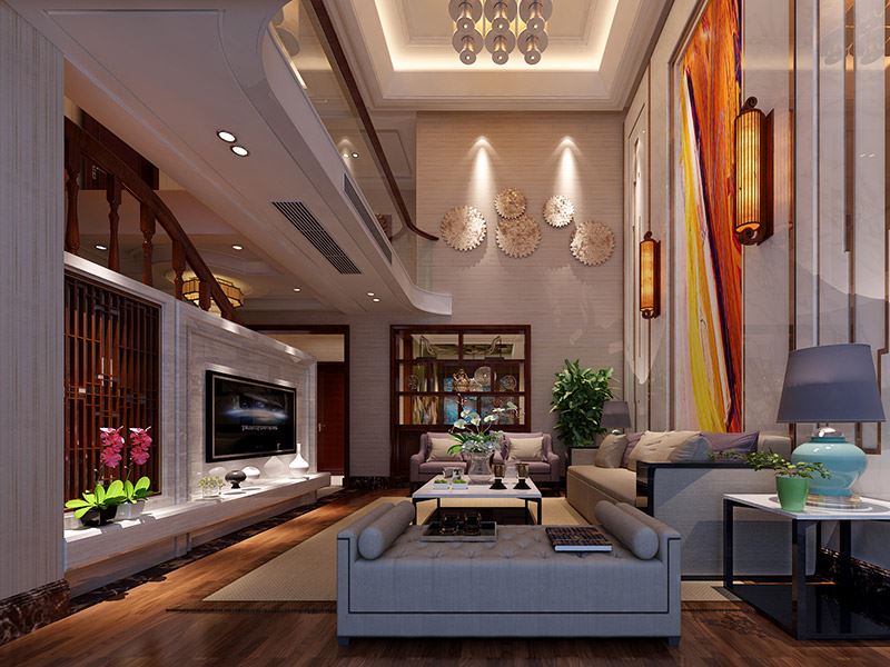 揭陽市博雅苑D區新中式風格復式裝修案例