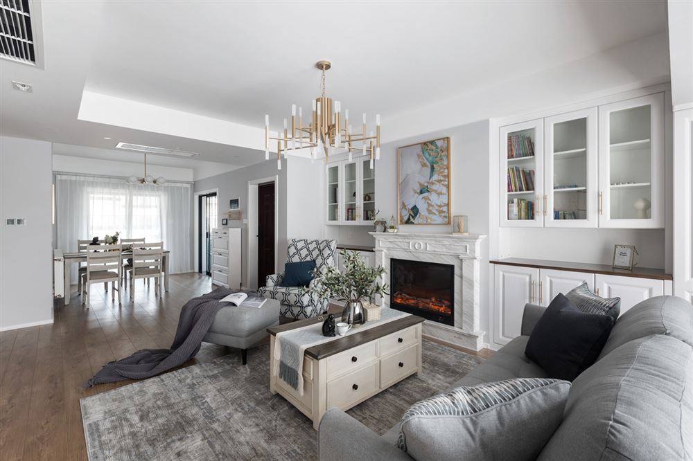 江門市駿景灣豪庭歐式風格三居室裝修案例