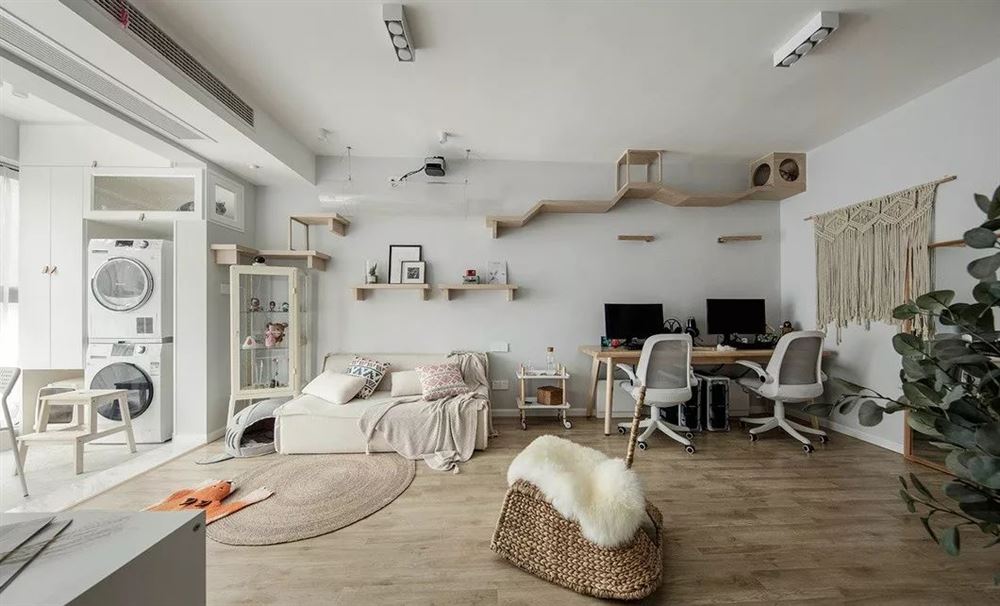 昭通市農(nóng)行家屬區(qū)(魯?shù)?北歐風(fēng)格三居室裝修案例