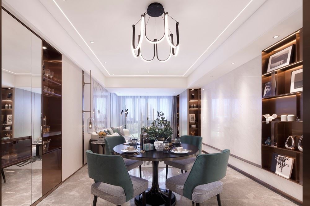 江門市碧桂園翡翠香堤輕奢風格四居室裝修案例