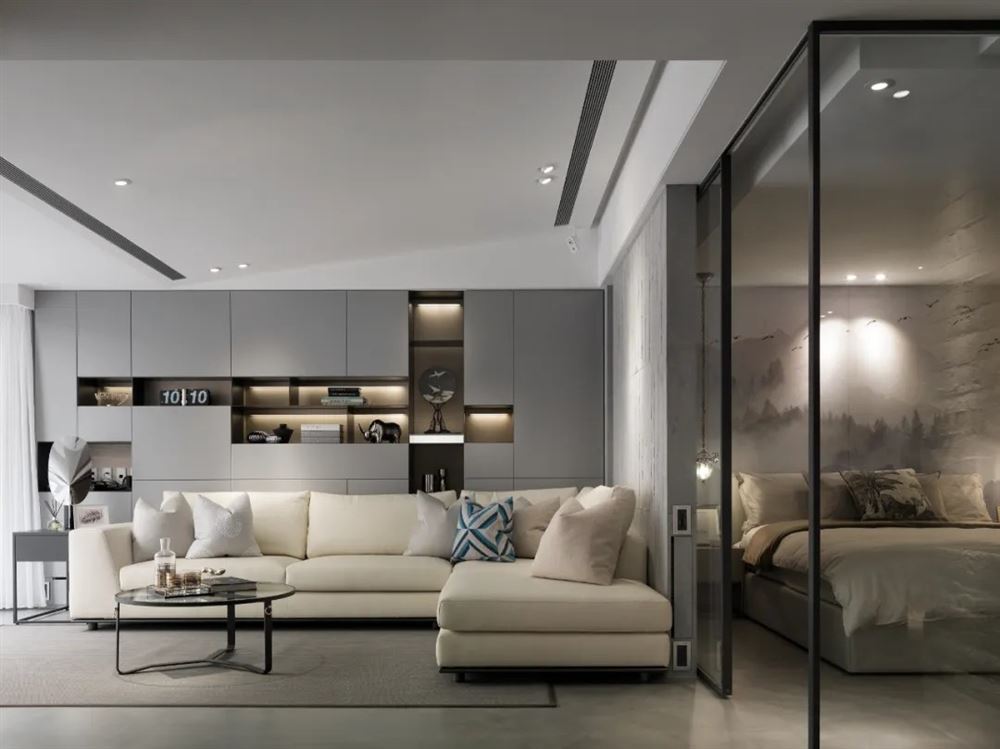 裝修案例現(xiàn)代前衛(wèi)風(fēng)格室內(nèi)裝修效果圖-萬(wàn)科云山四居217平米