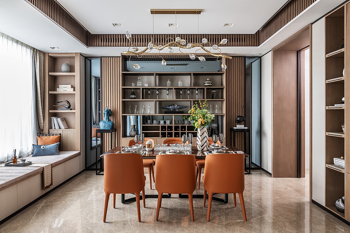 新中式風格家裝設(shè)計別墅裝修效果圖-餐廳 新中式風格家裝設(shè)計別墅裝修效果圖-餐廳