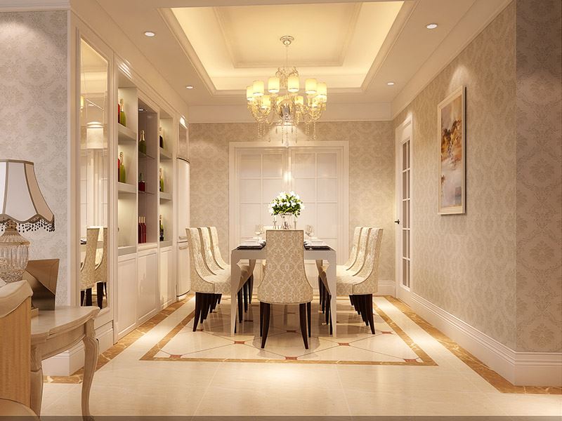 河源市安吉花園歐式風格三居室裝修案例