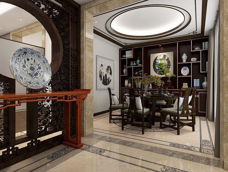 佛山市碧桂園南海悅城新中式風格別墅裝修案例