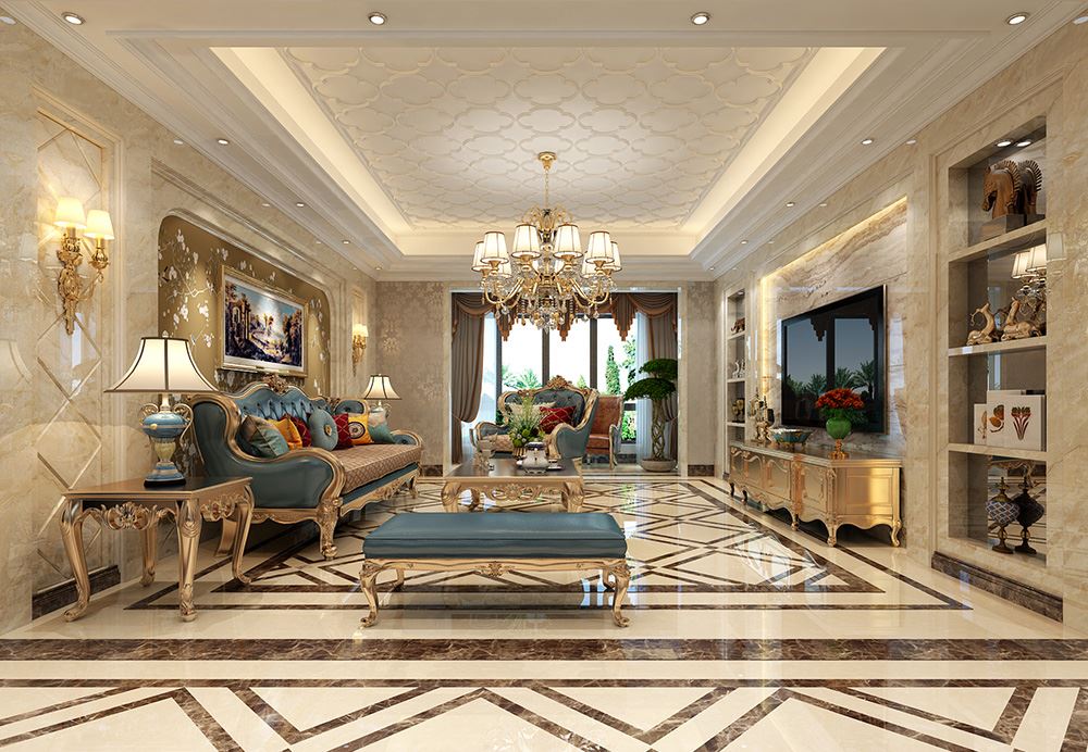 青島市浮山后六小區歐式風格三居室裝修案例