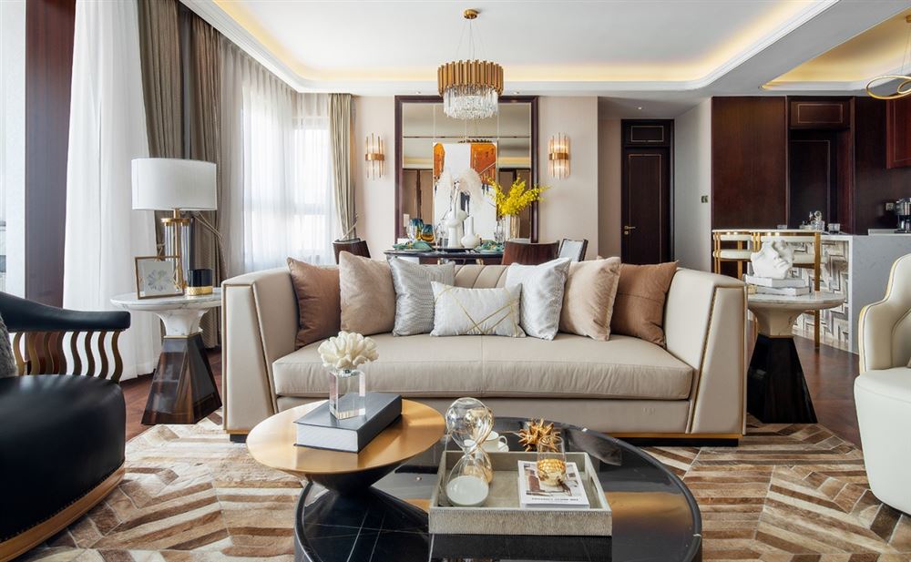 江門市銀泉花園輕奢風格三居室裝修案例