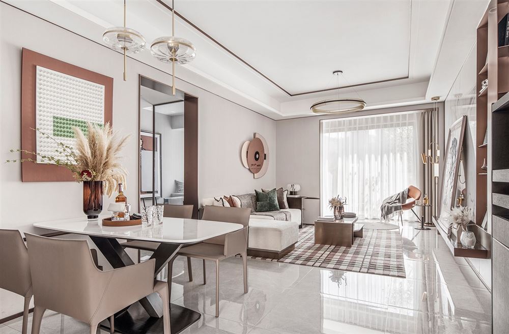 佛山市金地&middot;中南&middot;新城大境輕奢風格三居室裝修案例