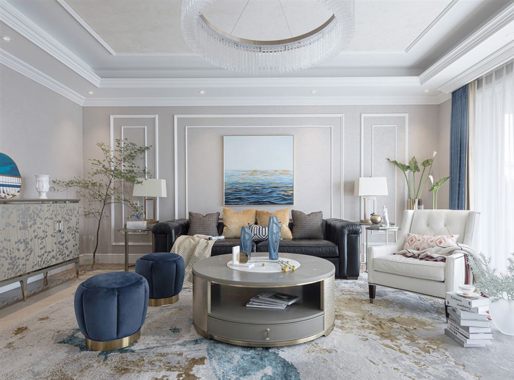 自貢市安和小區(qū)輕奢風(fēng)格四居室裝修案例