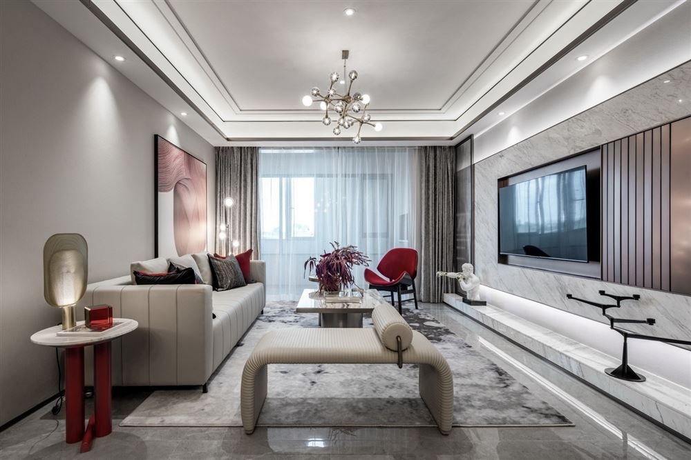 佛山市保利天悅新中式風格四居室裝修案例