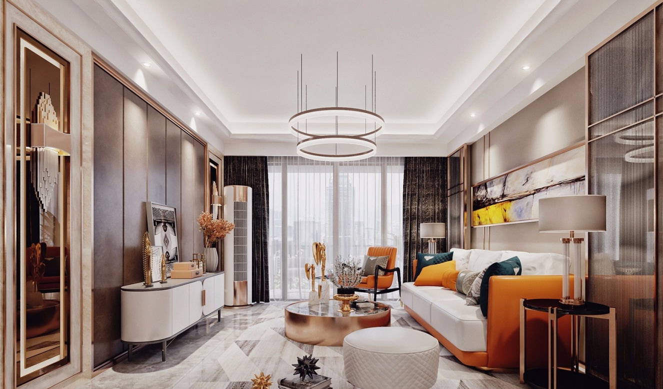 日照市外海花園現(xiàn)代風格三居室裝修案例