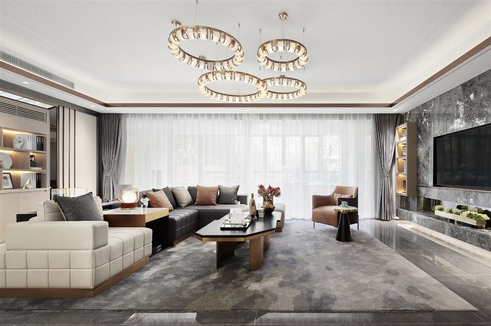 佛山市綠地&middot;拾野川輕奢風格四居室裝修案例