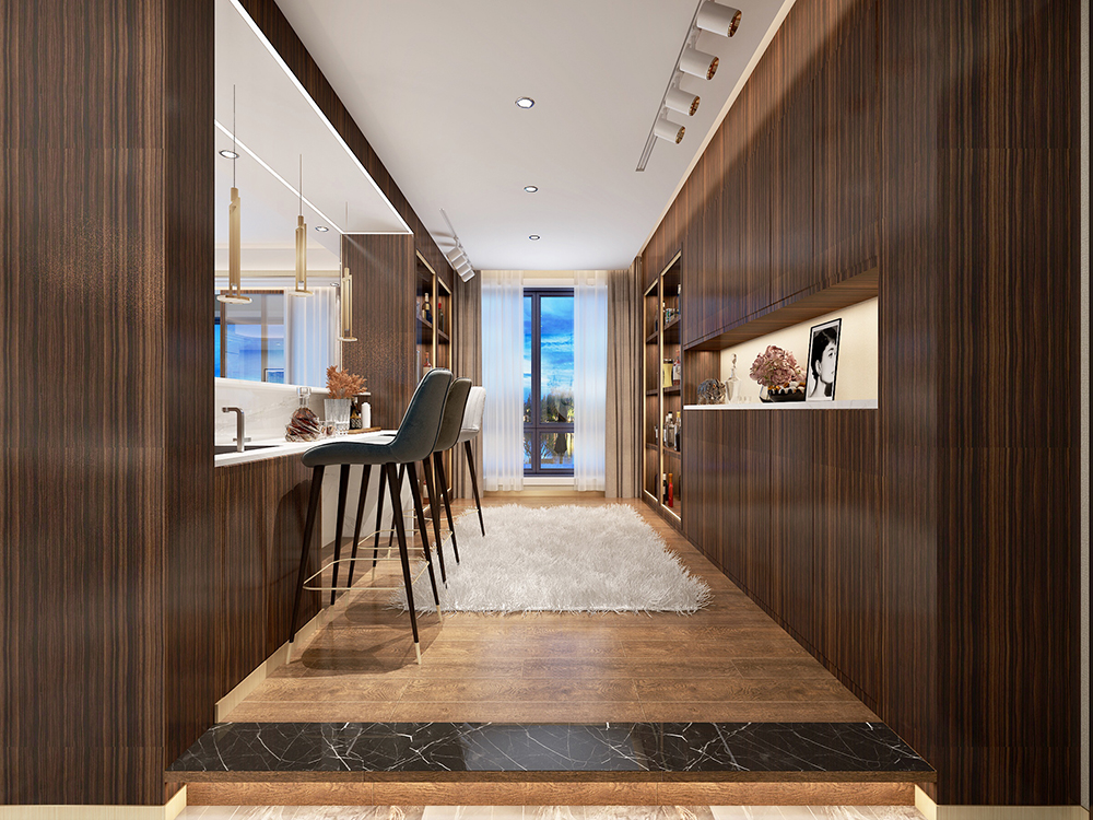 輕奢風格室內裝修效果圖-萬象江山二期四居195平米-吧臺 輕奢風格室內裝修效果圖-萬象江山二期四居195平米-吧臺