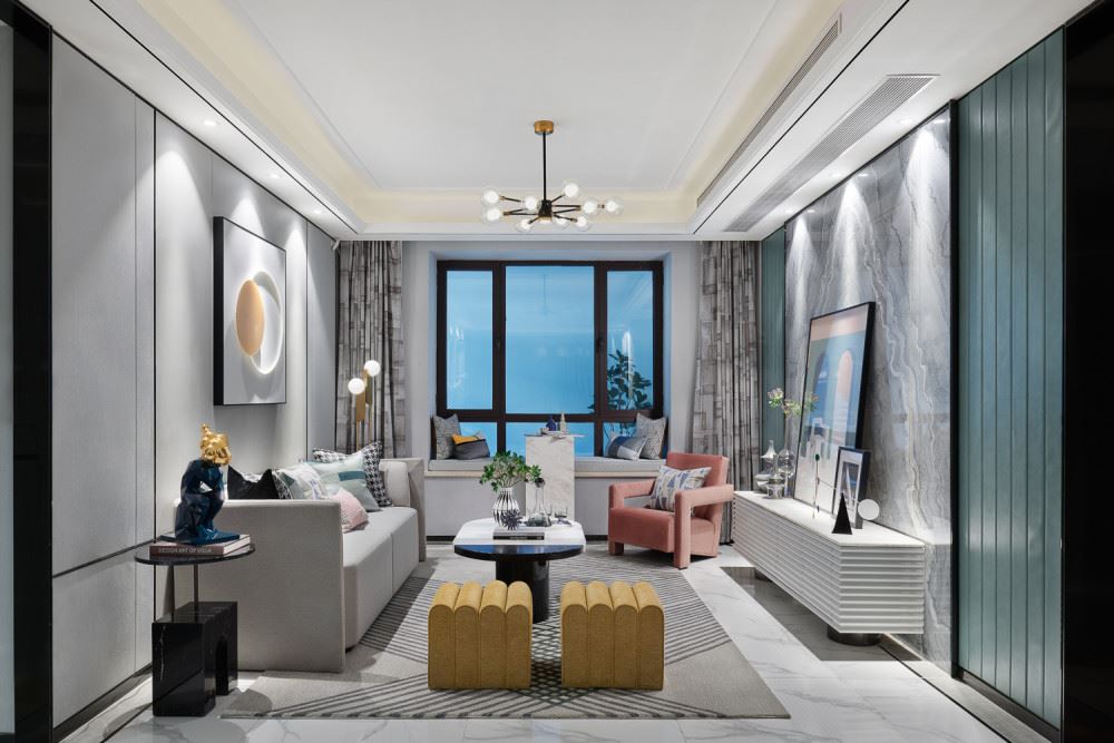 佛山市保利玥府輕奢風格三居室裝修案例