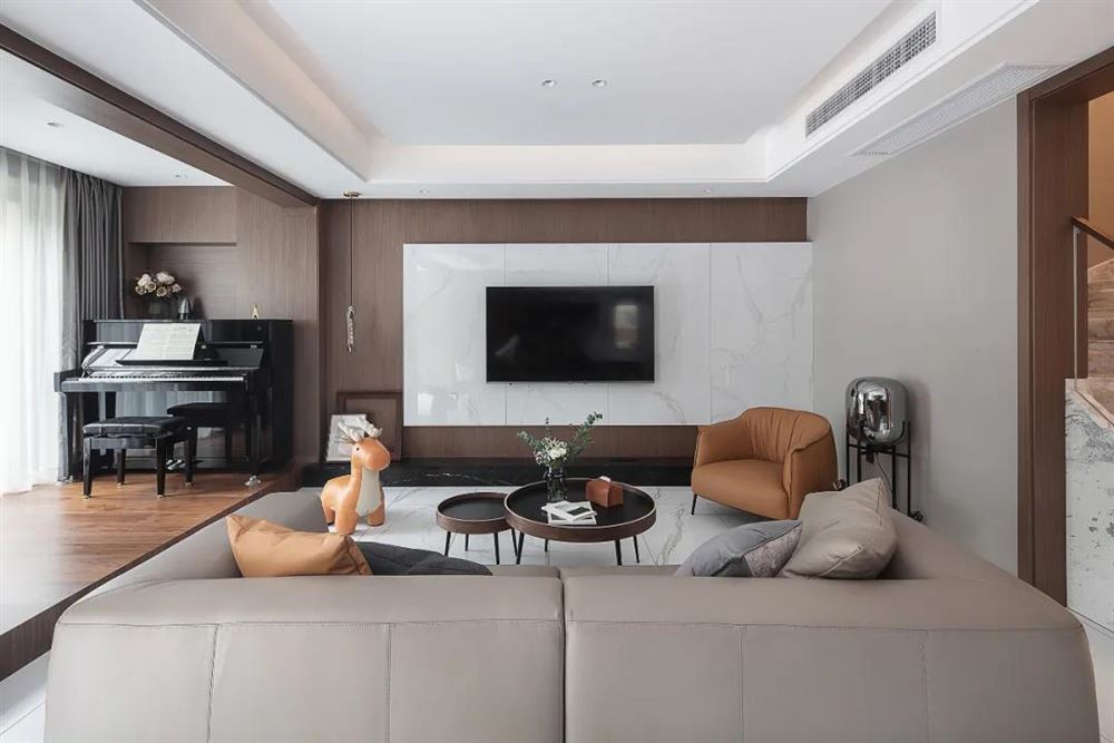 江門市方直瓏湖灣現代簡約風格三居室裝修案例