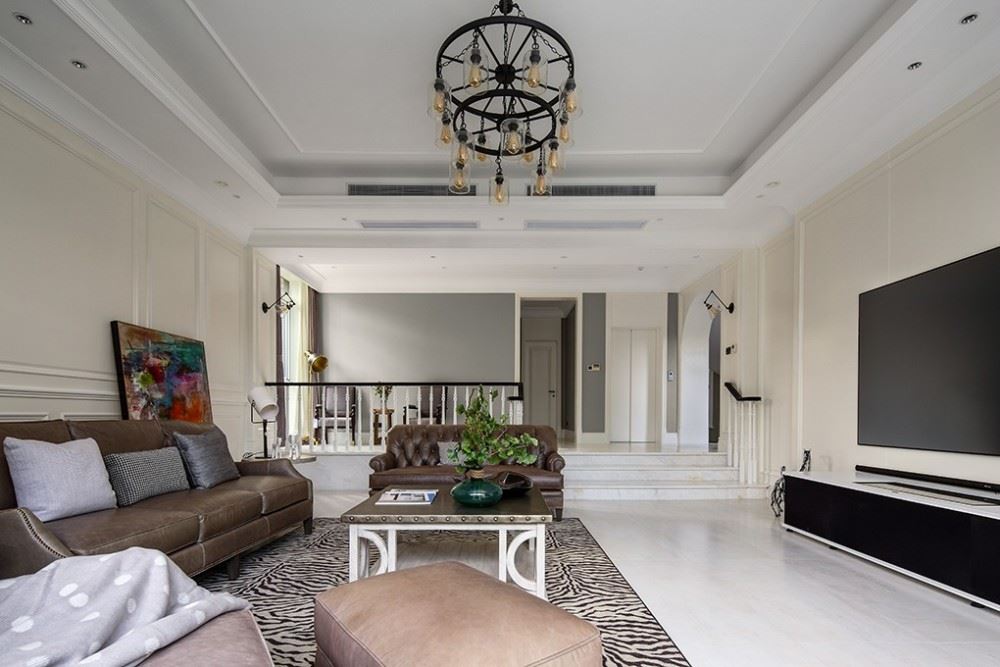 江門市方直瓏湖灣美式風格別墅裝修案例