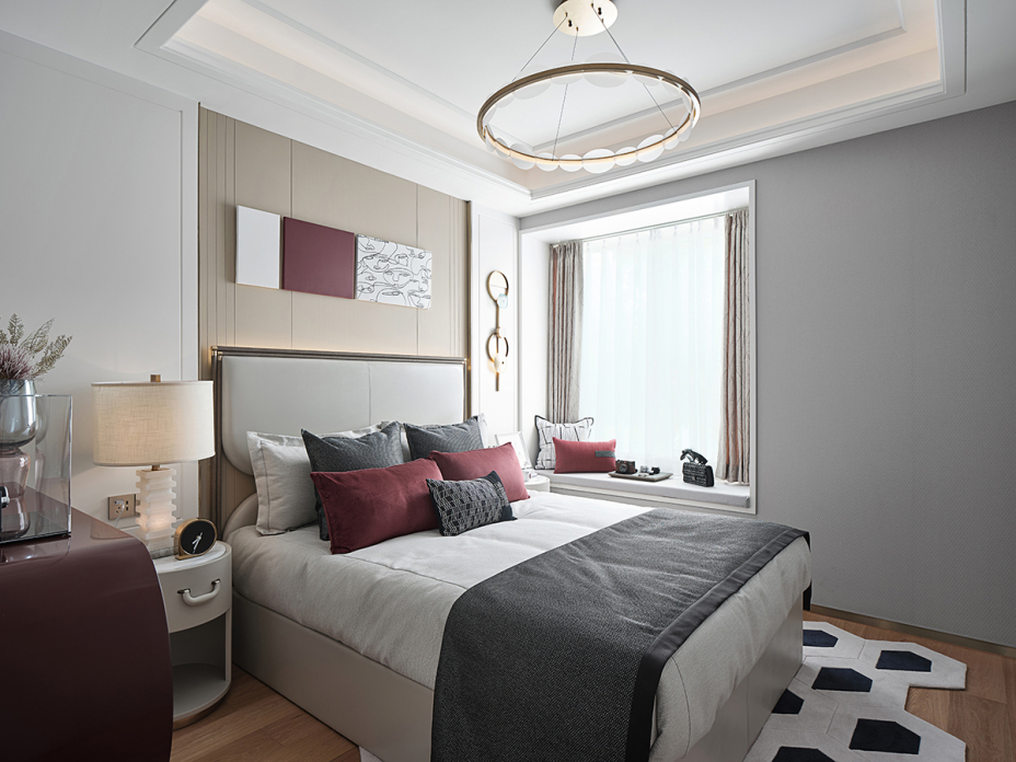 輕奢風格室內家裝案例效果圖-臥室 輕奢風格室內家裝案例效果圖-臥室