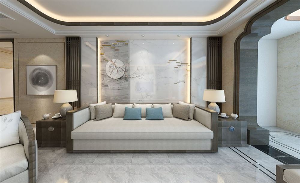 廣州市金碧花園新中式風格四居室裝修案例