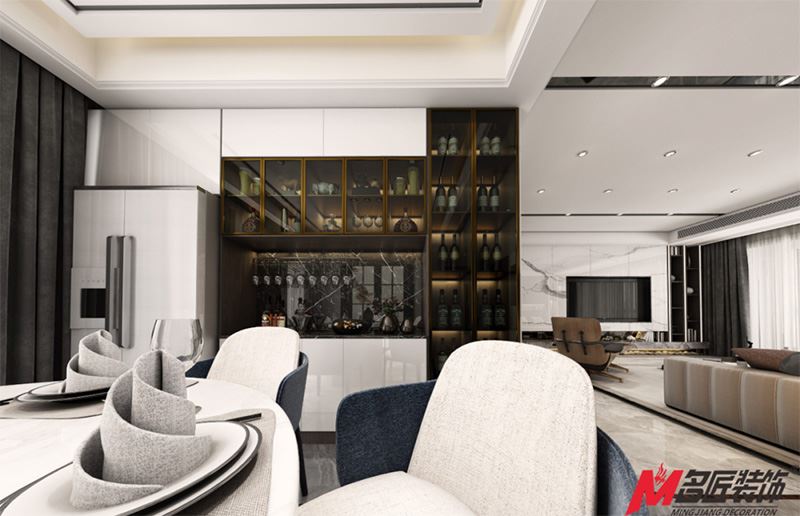 茂名市富怡家園輕奢風格平層裝修案例