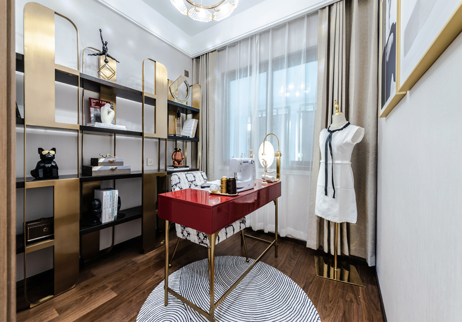 摩登輕奢風格室內家裝案例效果圖-書房 摩登輕奢風格室內家裝案例效果圖-書房