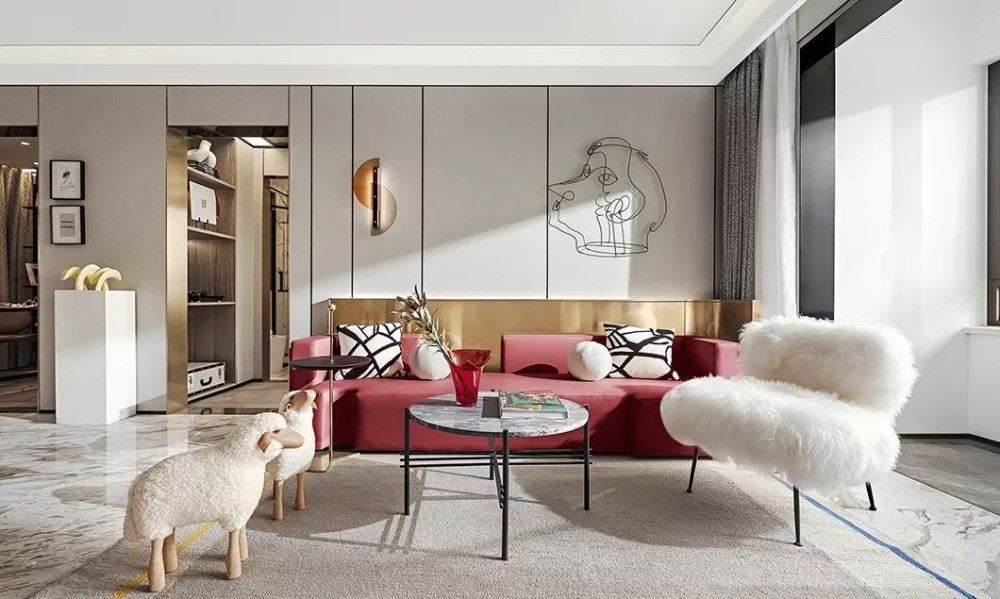 江門市碧桂園翡翠香堤輕奢風格三居室裝修案例