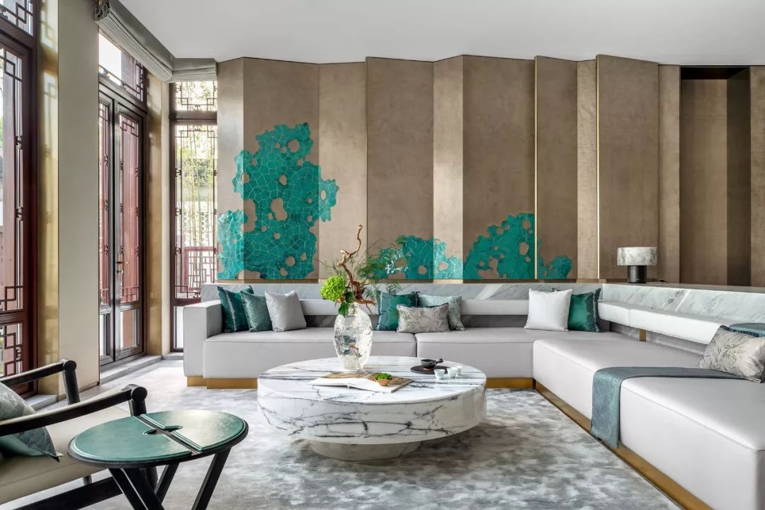 新中式風格家裝設(shè)計室內(nèi)裝修效果圖-客廳