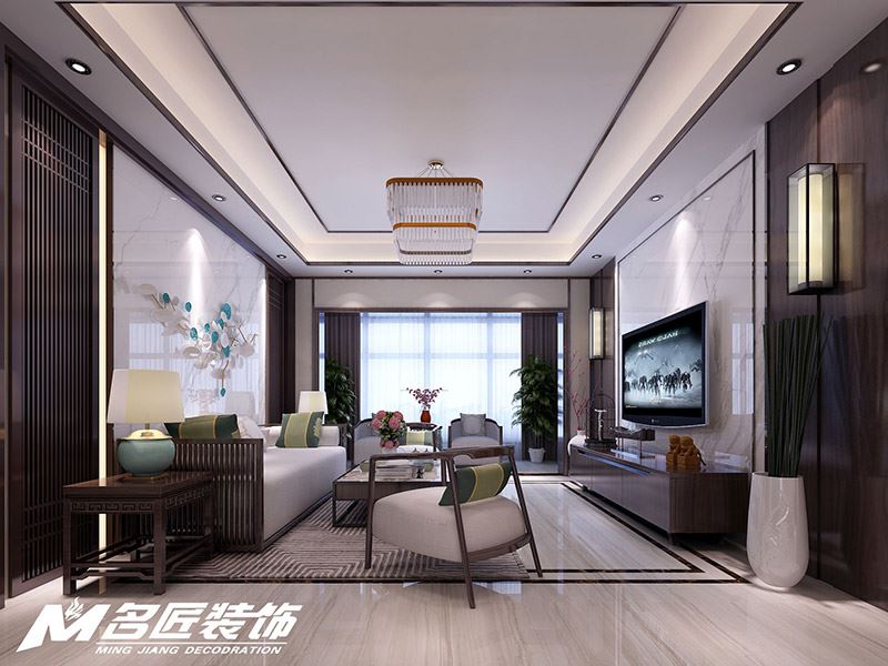 佛山市綠地&middot;拾野川歐式風格三居室裝修案例